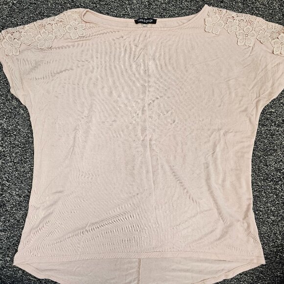BOGO🎀 Cable & Gauge Pink Split Sleeve with Lace accent- Size Large - Picture 1 of 4